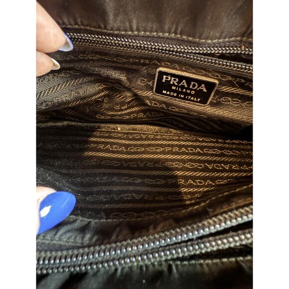 Prada Shoulder Crossbody Bag Womens Black Nylon Patent Leather Made in Italy - Picture 12 of 16